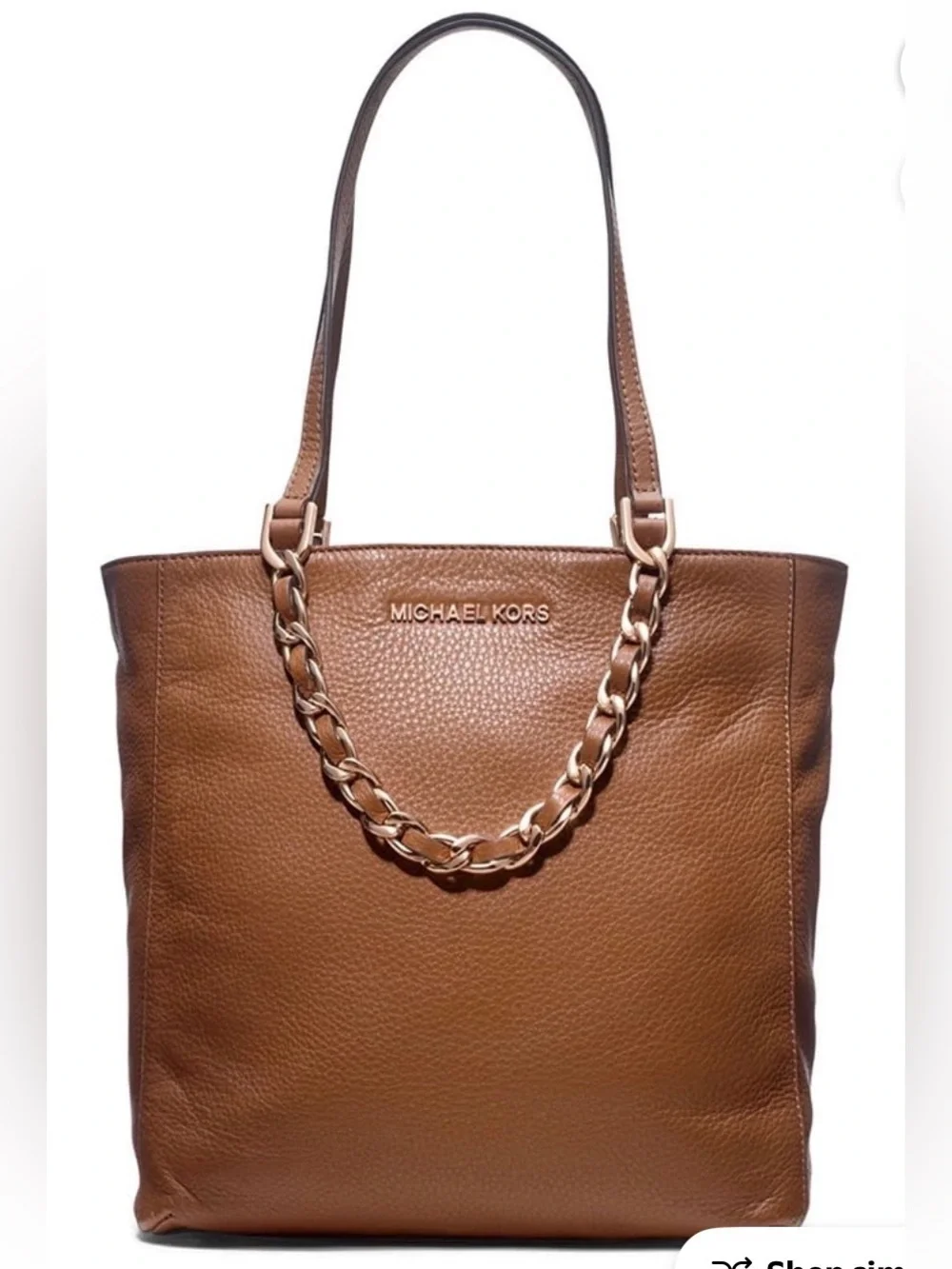 Michael Kors Harper Luggage Brown Leather Medium North South Tote. (Bags 21)